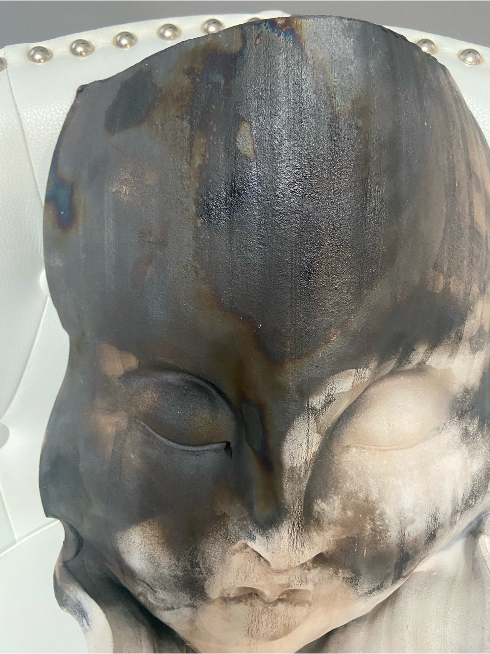 Vintage 1989 Ceramic Art Mask Face Wall Hanging Sculpture Signed Boyle 89 - Picture 6 of 17